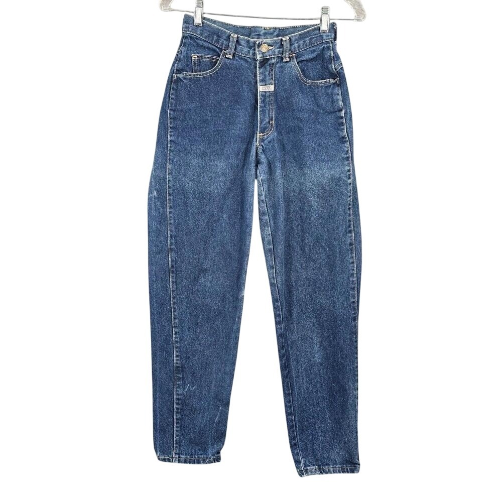 Vintage Zena High Waisted Mom‎ Jeans Blue Tapered Leg Made in USA Womens Size 5